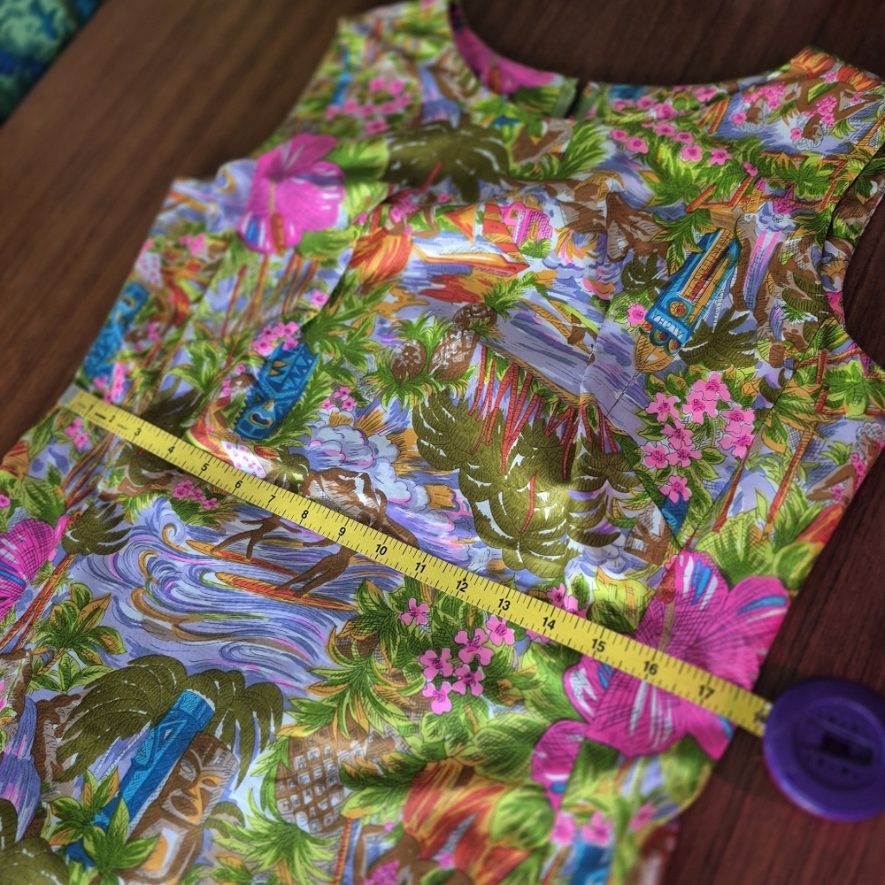Vintage Liberty House Floral Tiki Dress Size 14 - Picture 4 of 16